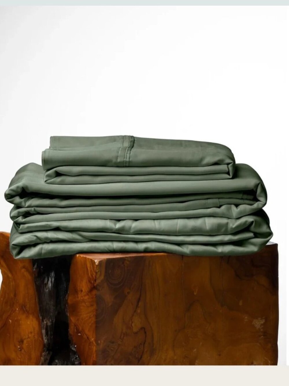 Olive Crate 100% Eucalyptus TENCEL Cooling - QUEEN Sheet Set 4pc Moss